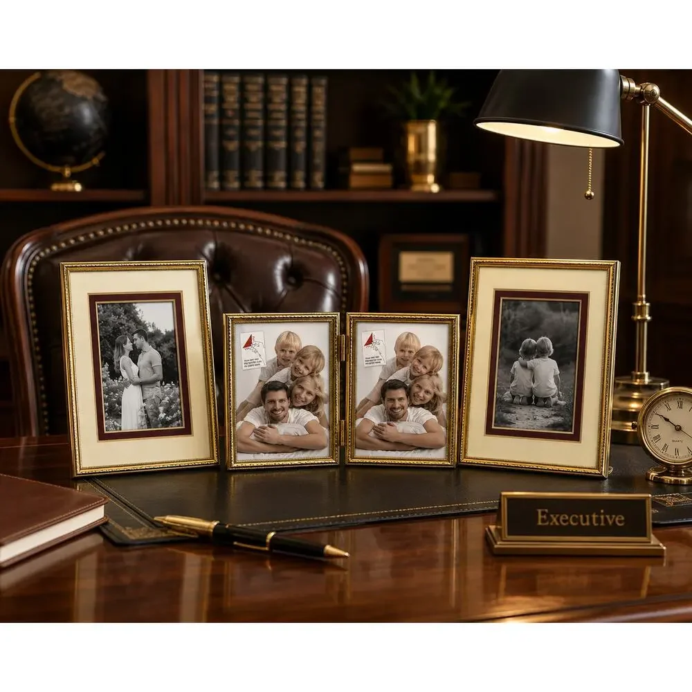 Vintage Gold Picture Frame Set Classic Brass Style Home Decor